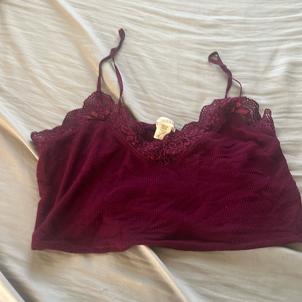 Burgundy cropped cami